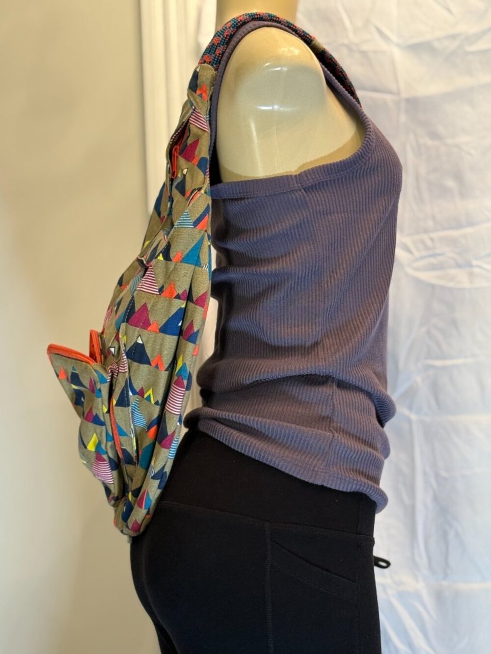 Kavu Sling Backpack multicolor nautical flag design. Super Cute lots of pockets! - Picture 3 of 7